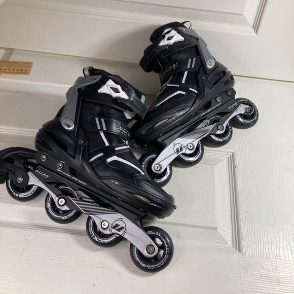 ULTRA WHEELS ROLLER BLADES Mens Sz 8 Black Inline Skates Alec-5 - Picture 9 of 11